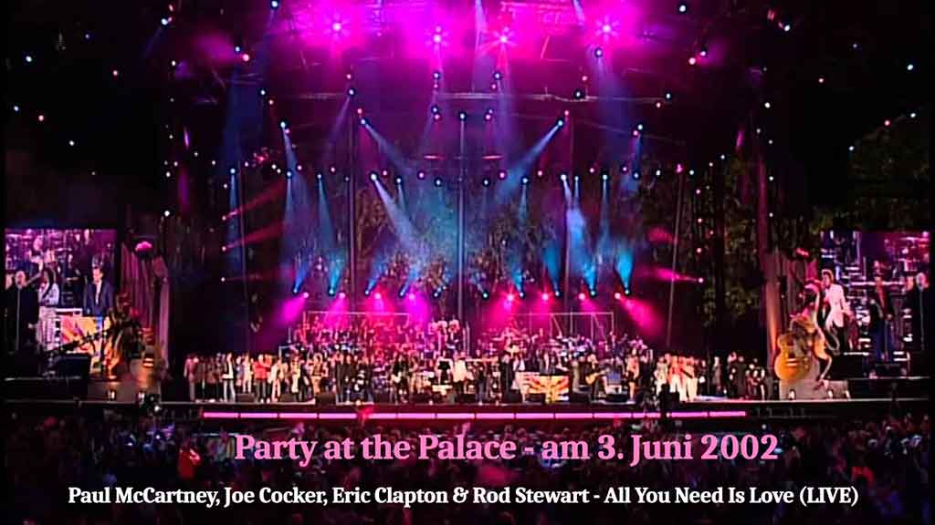 Party of Palace: All you need is Love (Brian May Paul McCartney Roger Taylor Eric Clapton Rod Stewart)